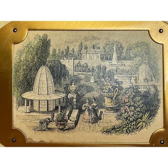 Vintage Palace Gardens Images Ivory Wooden Rectangular Framed Hanging - Picture 4 of 14